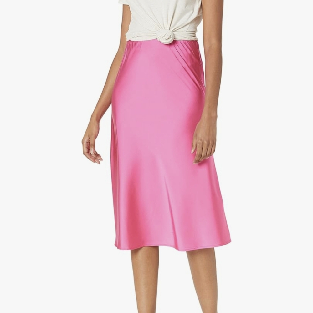 The Drop Maya Lightweight Silky Stretch Slip Skirt Hot Pink 🩷